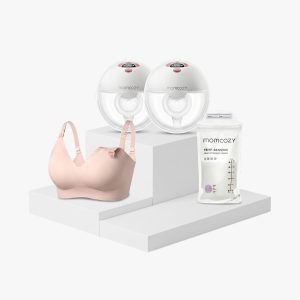 Feeding Bundle: M5 Smart Wearable Breast Pump and  120 Breastmilk Storage Bags and Nursing Bra YN21