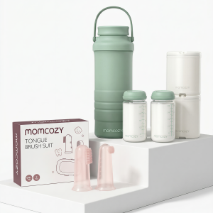 On-the-Go Baby Care Bundle: Portable Breast Milk Cooler and Finger Toothbrush Set