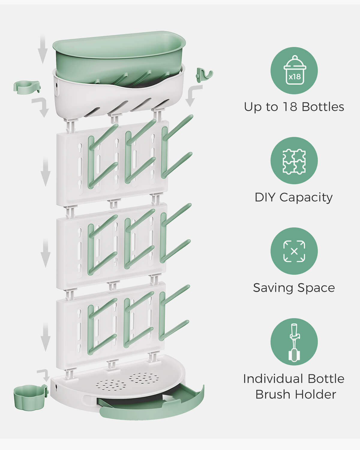 Momcozy DIY Larger Bottle Drying Rack for 18 Bottles - Image 6