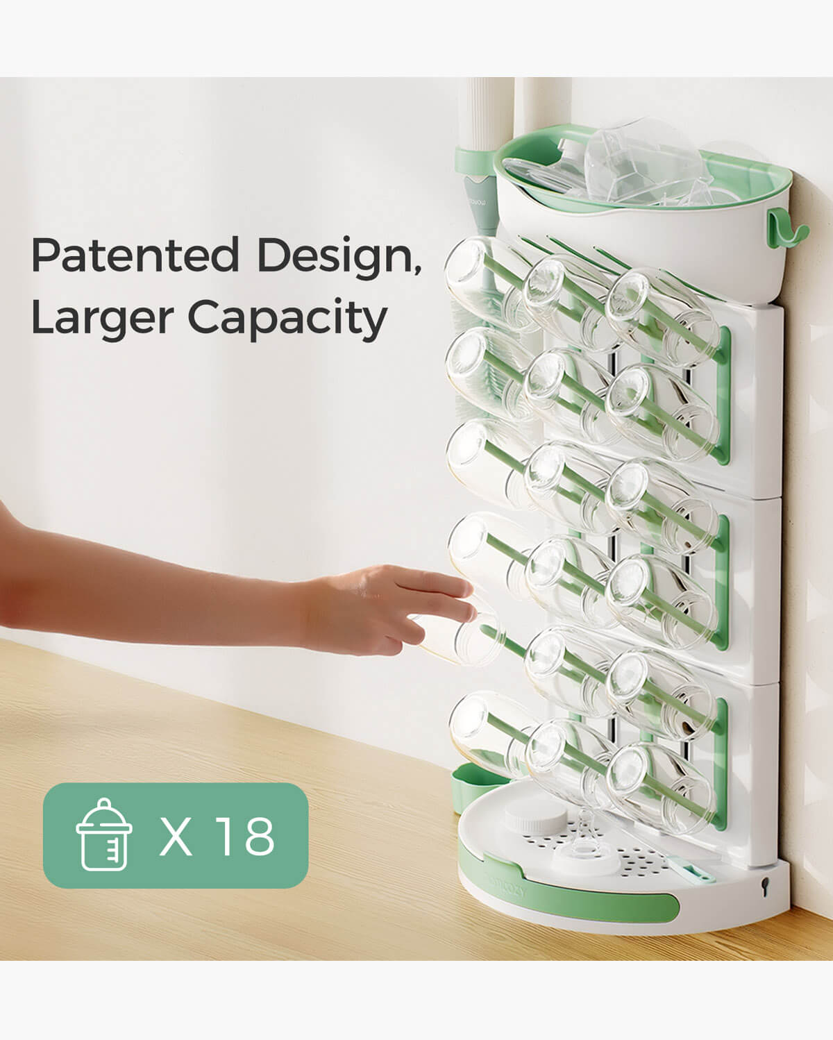 Momcozy DIY Larger Bottle Drying Rack for 18 Bottles - Image 4