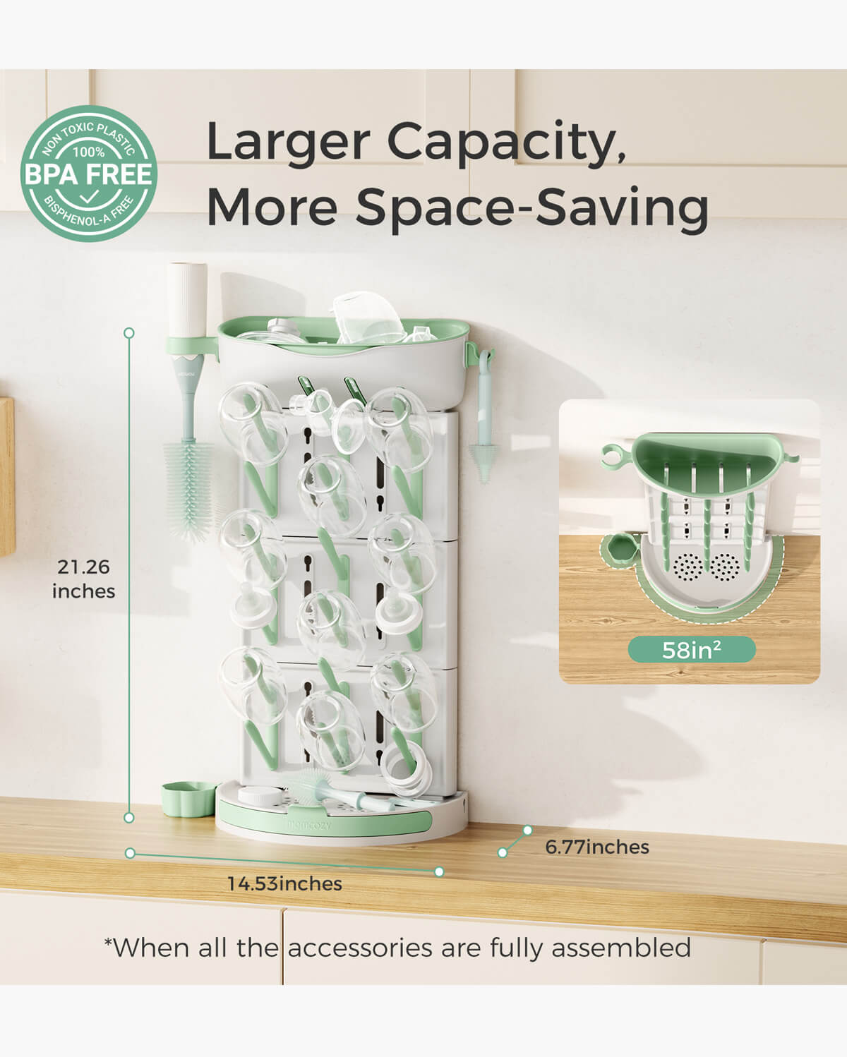 Momcozy DIY Larger Bottle Drying Rack for 18 Bottles - Image 8